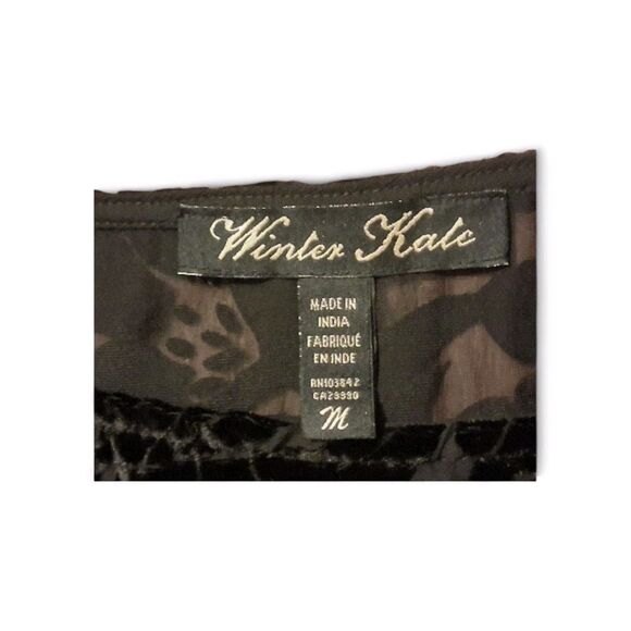 Winter Kale M Black Velvet Burnout Caftan Overized Baggy Whimsigoth India - Picture 3 of 5